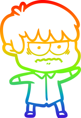 Gökkuşağı gradyan çizgi çizimi Bir insan tarafından çizilmiş bir çizgi film çocuğu