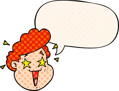 Bir insan tarafından çizilmiş çizgi roman tarzında konuşma baloncuğu olan mutlu bir yüz.