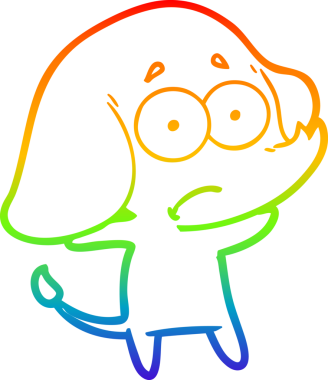 gökkuşağı gradyan çizgi çizimi bir insan tarafından çizilmiş belirsiz bir fil