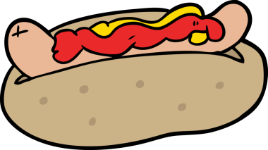 Hardallı ve ketçaplı bir sosisli çizgi film.