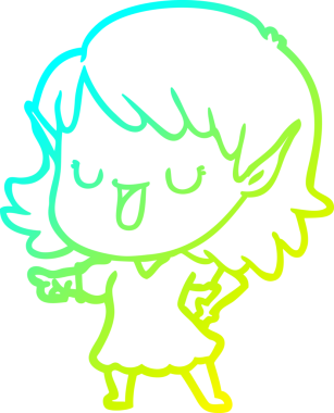 Bir insan tarafından çizilmiş soğuk gradyan çizgi çizimi.