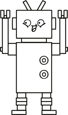 Bir insan tarafından çizilmiş robot çizimi