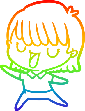 gökkuşağı gradyan çizimi bir insan tarafından çizilmiş bir karikatür kadın