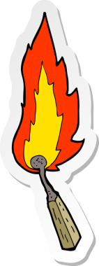 Bir insan tarafından çizilmiş bir karikatür yakma kibriti.