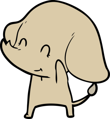 Bir insan tarafından çizilmiş şirin bir fil.