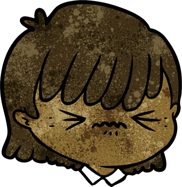 Bir insan tarafından çizilmiş bir kadın yüzü.