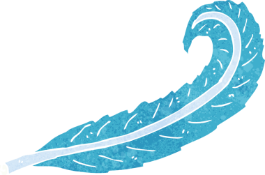 bir insan tarafından çizilmiş karikatür tüyü