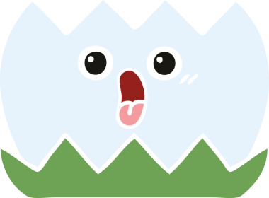 Bir insan tarafından çizilmiş bir nilüfer çiçeğinin düz renkli retro karikatürü