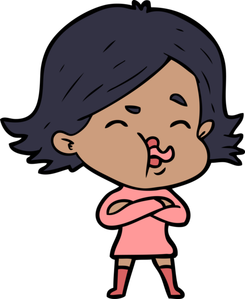 Bir insan tarafından çizilen karikatür kızı.