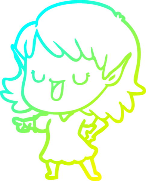 Bir insan tarafından çizilmiş soğuk gradyan çizgi çizimi.