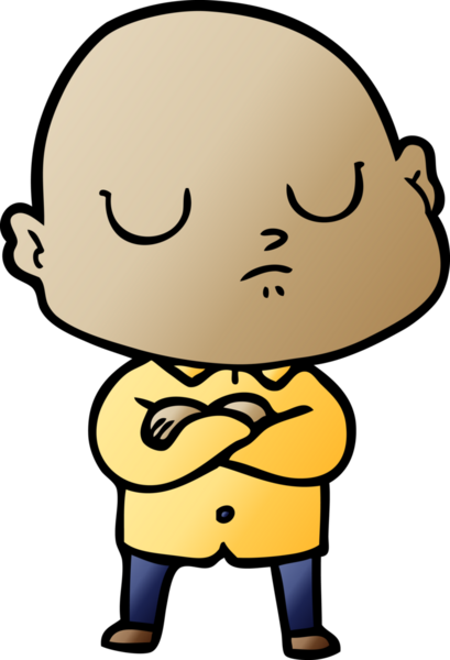 bir insan tarafından çizilmiş kel bir adam.