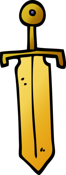 Bir insan tarafından çizilmiş bronz bir kılıç.