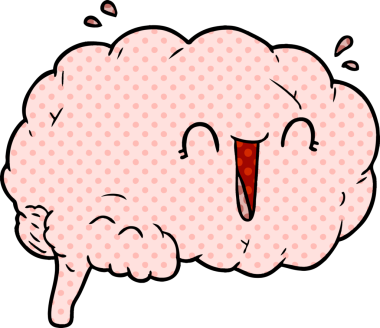 Bir insan tarafından çizilmiş çizgi film beyni.