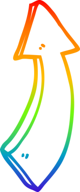 gökkuşağı gradyan çizgi çizimi Bir insan tarafından çizilmiş ok