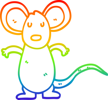 gökkuşağı gradyan çizgi çizimi bir insan tarafından çizilmiş bir fare