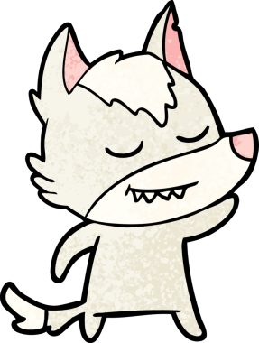 Bir insan tarafından çizilmiş dost canlısı bir kurt.