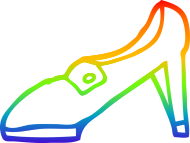 Bir insan tarafından çizilmiş kırmızı çizgili gökkuşağı gradyanı çizimi