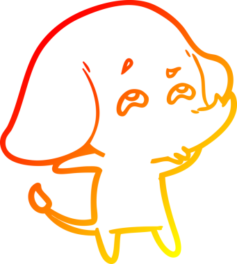 Bir insan tarafından çizilmiş bir filin sıcak çizgi çizimi