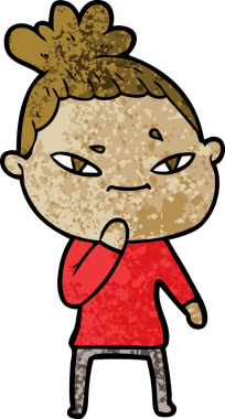 Bir insan tarafından çizilmiş karikatür kadın.