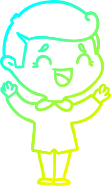 Bir insan tarafından çizilmiş gülen adamın soğuk çizgi çizimi.