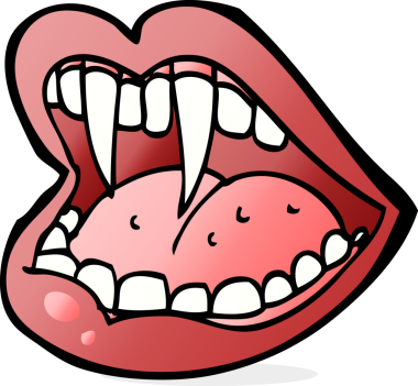 Bir insan tarafından çizilmiş vampir ağzı.