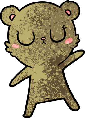 Bir insan tarafından çizilmiş barışçıl çizgi film ayısı.