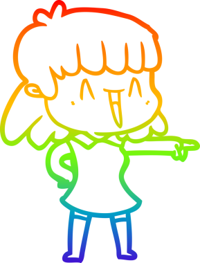 gökkuşağı gradyan çizimi bir insan tarafından çizilmiş bir karikatür kadın