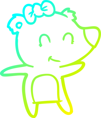 Bir insan tarafından çizilmiş bir dişi ayı çizgi filmi.