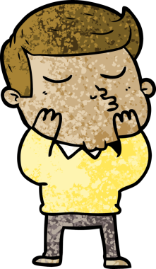 Bir insan tarafından çizilmiş karikatür mankeni adam.