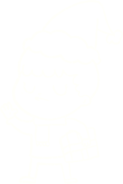 Bir insan tarafından çizilen Noel Çocuğu Tebeşiri