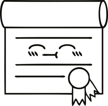 Bir insan tarafından çizilmiş bir sertifikanın çizgi çizimi