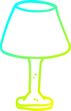 Bir insan tarafından çizilmiş karikatür masa lambası çizimi