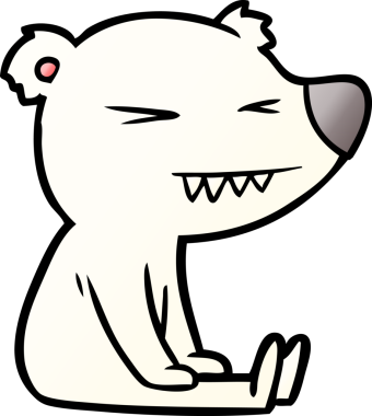 Bir insan tarafından çizilmiş kızgın kutup ayısı çizgi filmi.