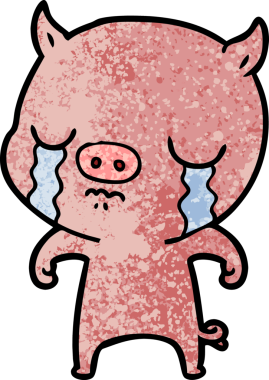 Bir insan tarafından çizilmiş domuz ağlaması.