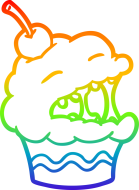 gökkuşağı gradyan çizgisi bir insan tarafından çizilmiş komik bir kek