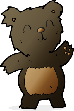 bir insan tarafından çizilmiş kara ayı çizgi filmi