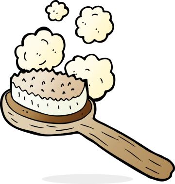 bir insan tarafından çizilmiş eski bir fırça.