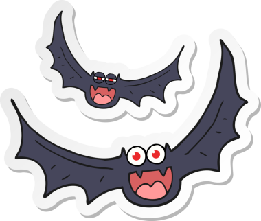 Bir insan tarafından çizilmiş cadılar bayramı yarasasının çıkartması.