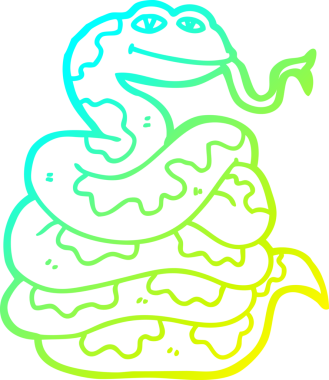 Bir insan tarafından çizilmiş çizgi film yılanı çizimi.