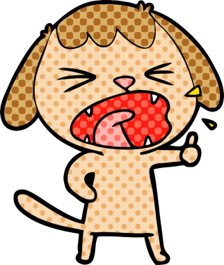 Bir insan tarafından çizilmiş şirin bir köpek havlaması.