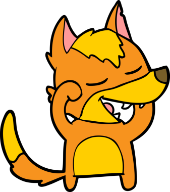 Bir insan tarafından çizilmiş tilki çizgi film karakteri