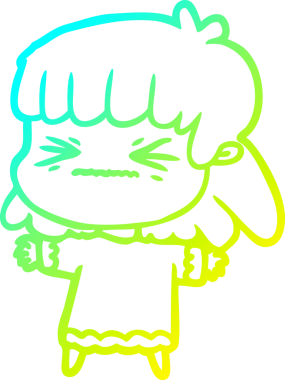 Bir insan tarafından çizilmiş bir karikatür kadın çizimi.