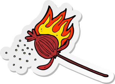 Bir insan tarafından çizilmiş gelincik çiçeğinin çıkartması.