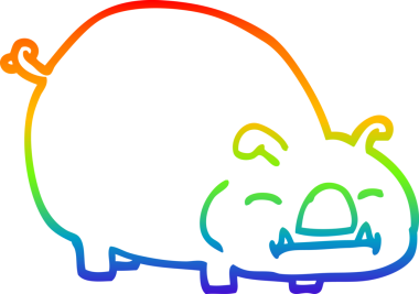 gökkuşağı gradyan çizimi bir insan tarafından çizilmiş domuz çizgi