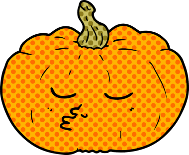 Bir insan tarafından çizilmiş bir balkabağı.