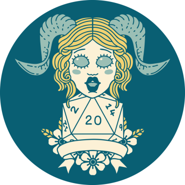 Retro Dövme Biçimi Bir insan tarafından çizilmiş doğal yirmi zar atışıyla düzenleme