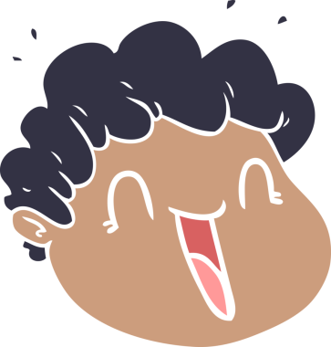 Bir insan tarafından çizilmiş düz renkli erkek yüzü