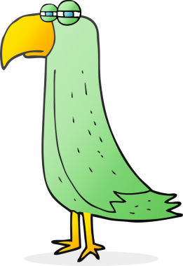 Bir insan tarafından çizilmiş serbest çizim papağan.