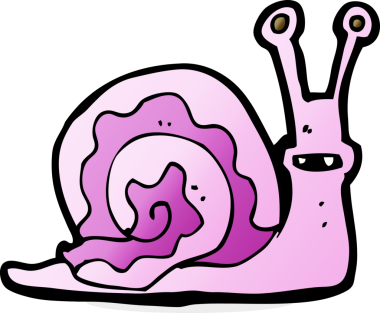 bir insan tarafından çizilmiş karikatür salyangozu