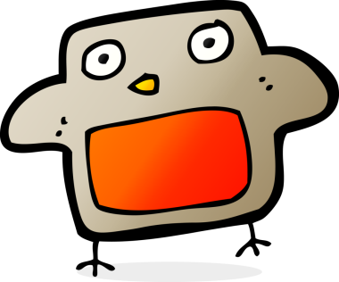 Bir insan tarafından çizilmiş robin çizgi filmi.